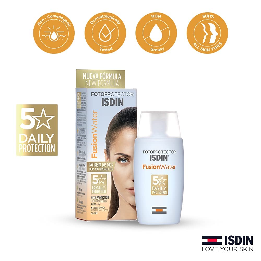 Fotoprotector Fusion Water Sunscreen For Face, Water Based And Oil Free