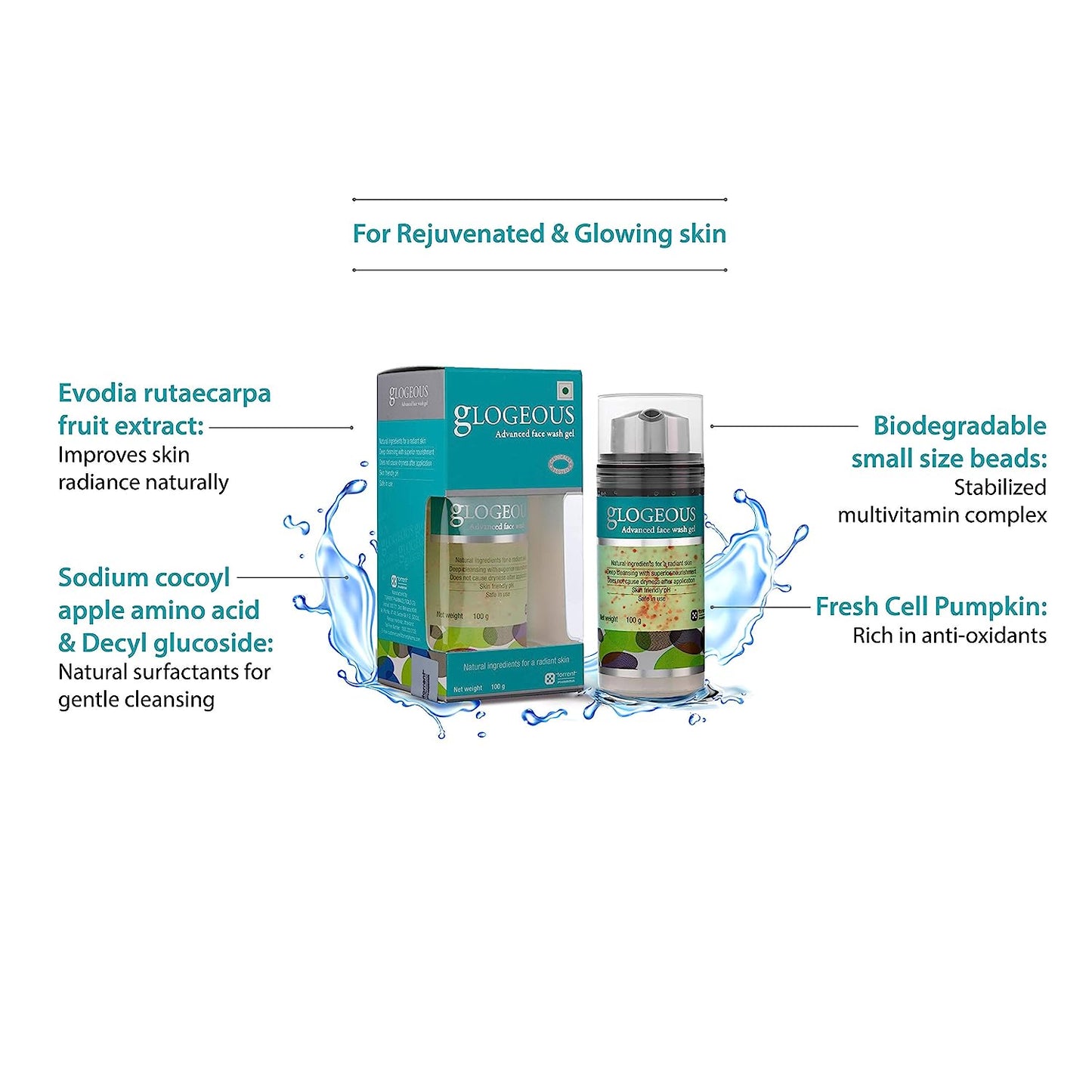 Glogeous, Advanced Face Wash Gel, For Rejuvenated And Glowing Skin