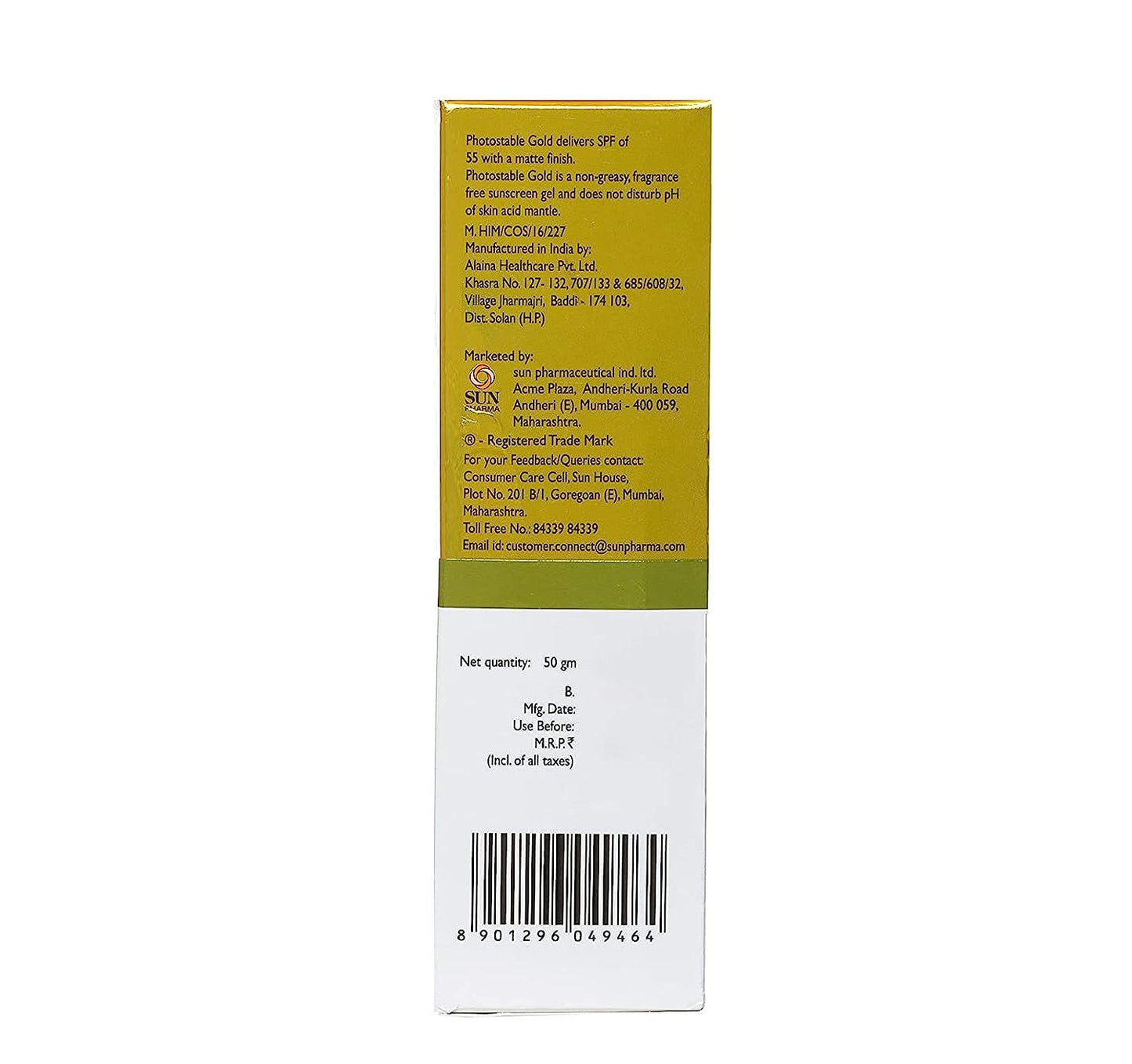 PHOTOSTABLE Gold Matte Finish Sunscreen Gel SPF 55